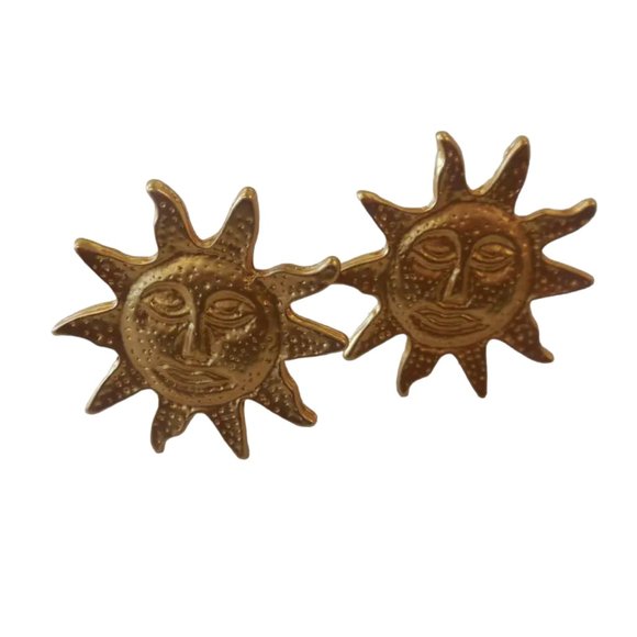 Vintage Jewelry Set Sun Brooch and Cilp-on Earrings accessories gifts - Picture 8 of 9
